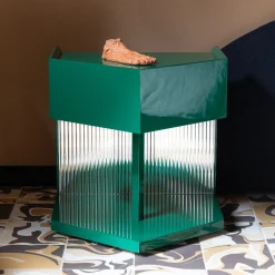 Last Call Gloss Green Hexagonal Nightstand