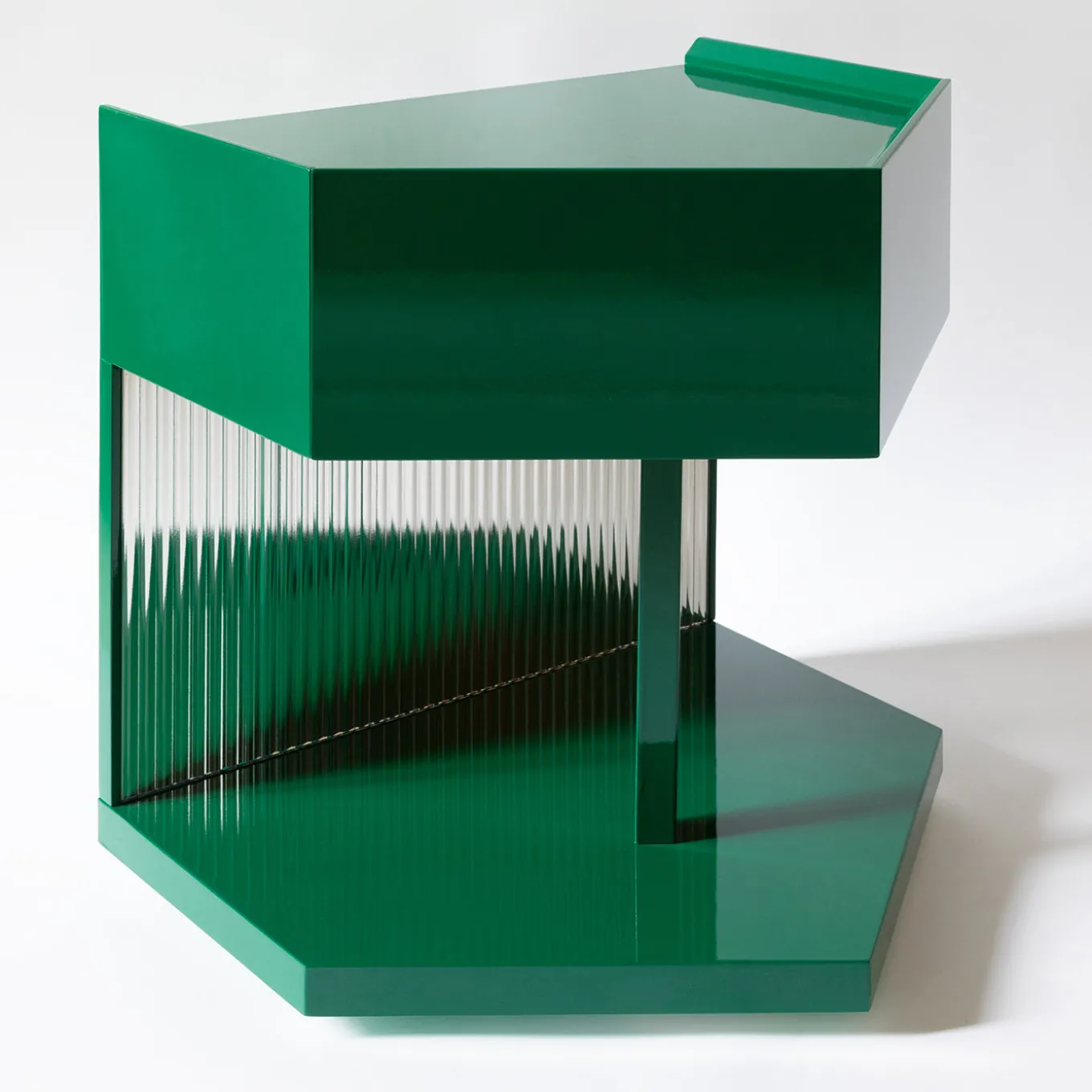 Last Call Gloss Green Hexagonal Nightstand