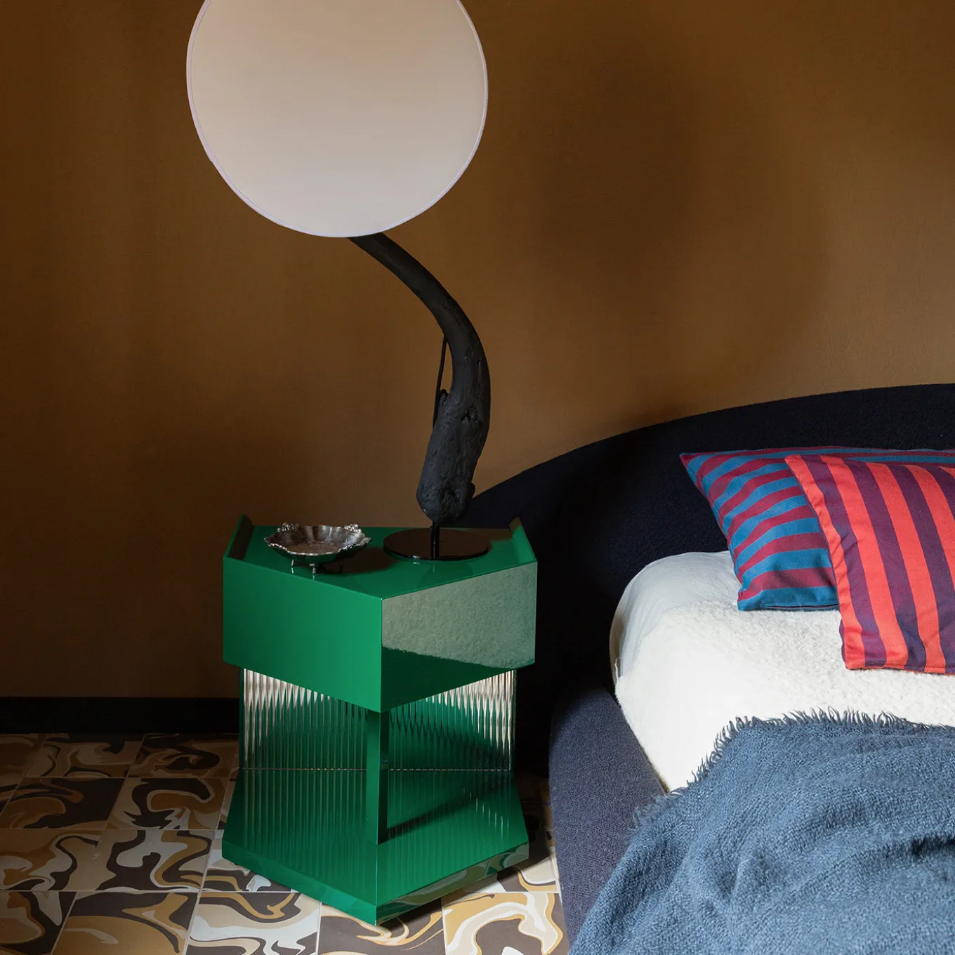 Last Call Gloss Green Hexagonal Nightstand