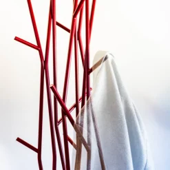 LATVA Red Steel Standing Coat Rack