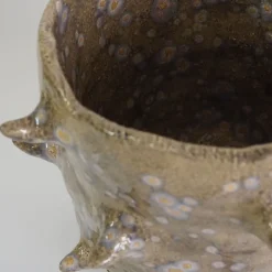 Lava 6 Mottled Beige Ceramic Vase