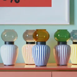 Layla Pink Striped Table Lamp by Serena Confalonieri