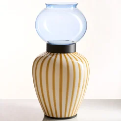 Layla Yellow Striped Table Lamp by Serena Confalonieri