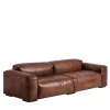 Lazy brown leather sofa