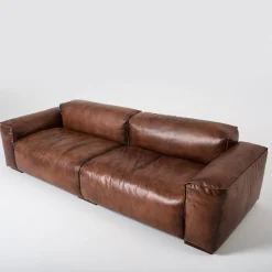 Lazy brown leather sofa