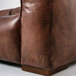 Lazy brown leather sofa