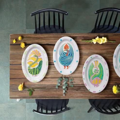 Le Fenici Oval Green and Yellow Tray