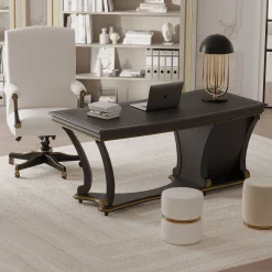 Leather and Wood Swivel Office Chair from Studio Privè Collection