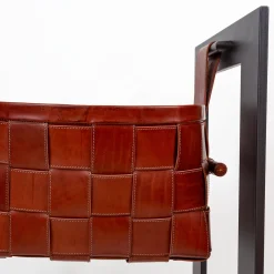 Leather Basket with Stand Dark Brown