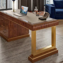 Leather Top & rosewood Writing Desk from Studio Privè Collection