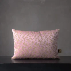 Ledbetter Rectangular Floral Pink & Golden Cushion
