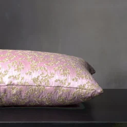 Ledbetter Rectangular Floral Pink & Golden Cushion