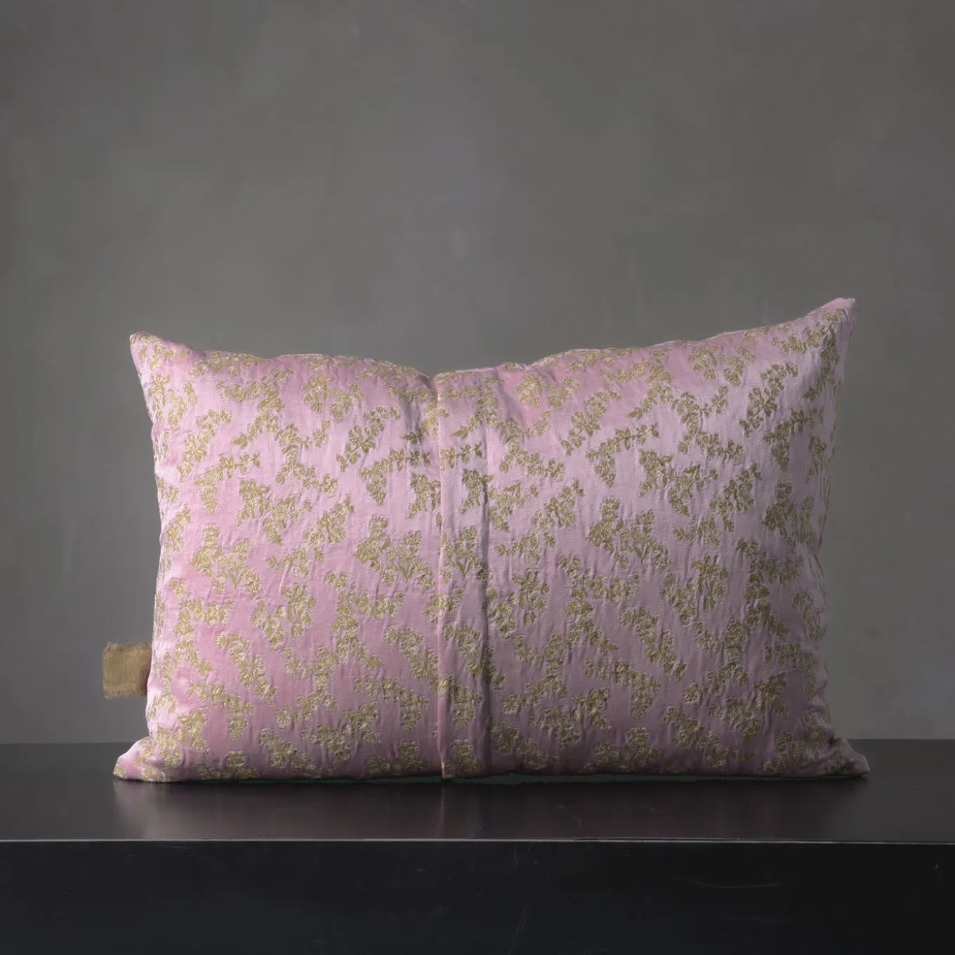 Ledbetter Rectangular Floral Pink & Golden Cushion