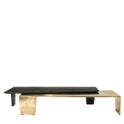 Lego Gold Alluminium And Black Marble Nesting Table