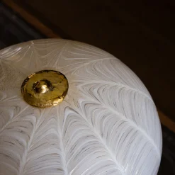 Lei Round White Glass Table Lamp