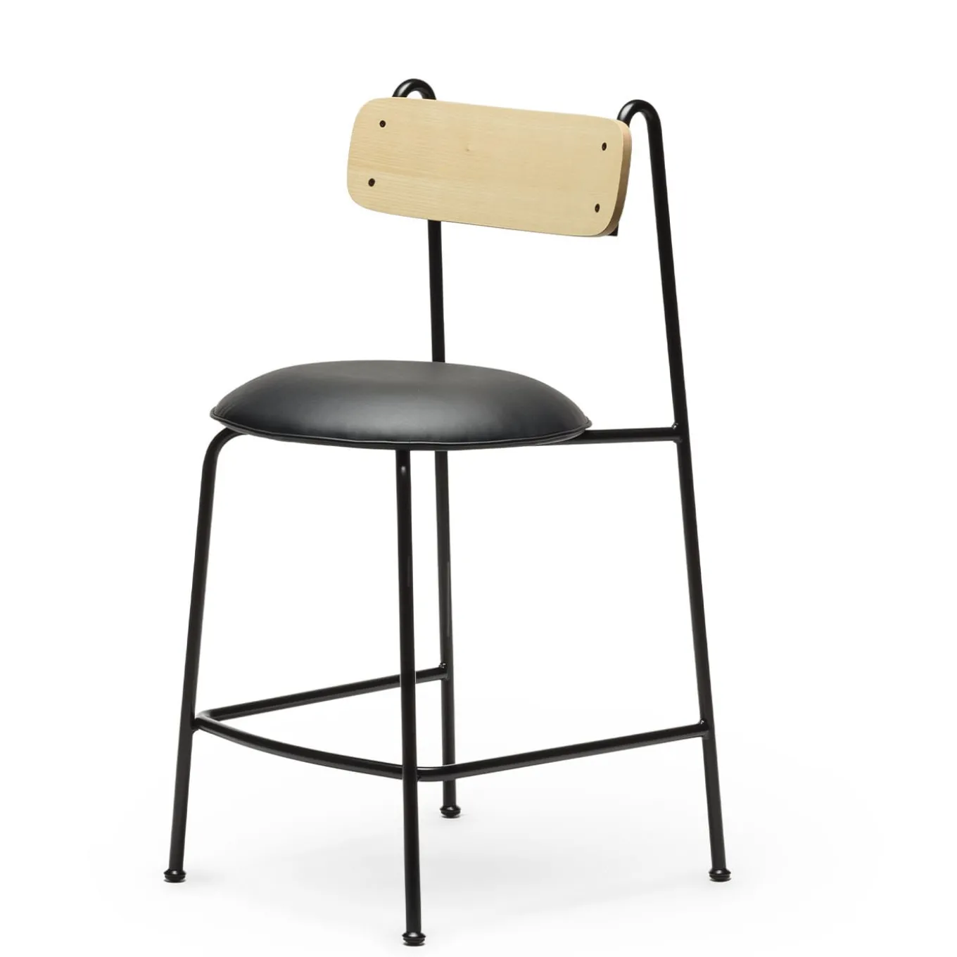 Lena Sg-65 Black And Natural Ash Bar Stool By Designerd