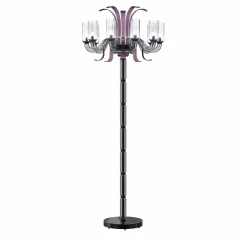 Leonardo 10-light Gray and Purple Murano Glass Floor Lamp