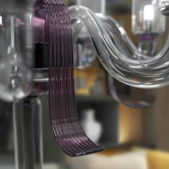 Leonardo 10-light Gray and Purple Murano Glass Floor Lamp