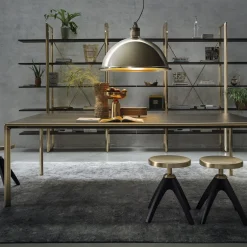 Leporello Junior Stool with Dark Oak Legs by Paolo Rizzatto