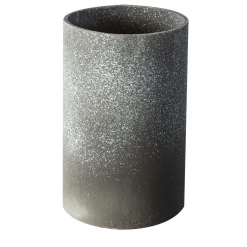 Lerici Cylindrical White-Speckled Gray Ceramic Vase