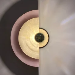 Levante Wall Sconce in Satin Brass and Pink Onyx