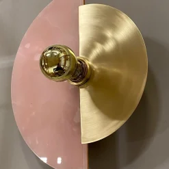 Levante Wall Sconce in Satin Brass and Pink Onyx
