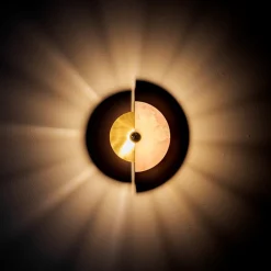 Levante Wall Sconce in Satin Brass and Pink Onyx