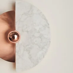 Levante Wall Sconce in Satin Copper and Carrara Marble