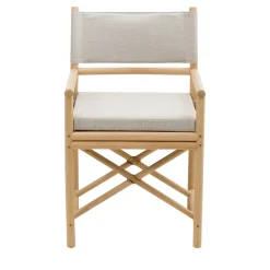 Lia Rattan Dining Chair with Armrests