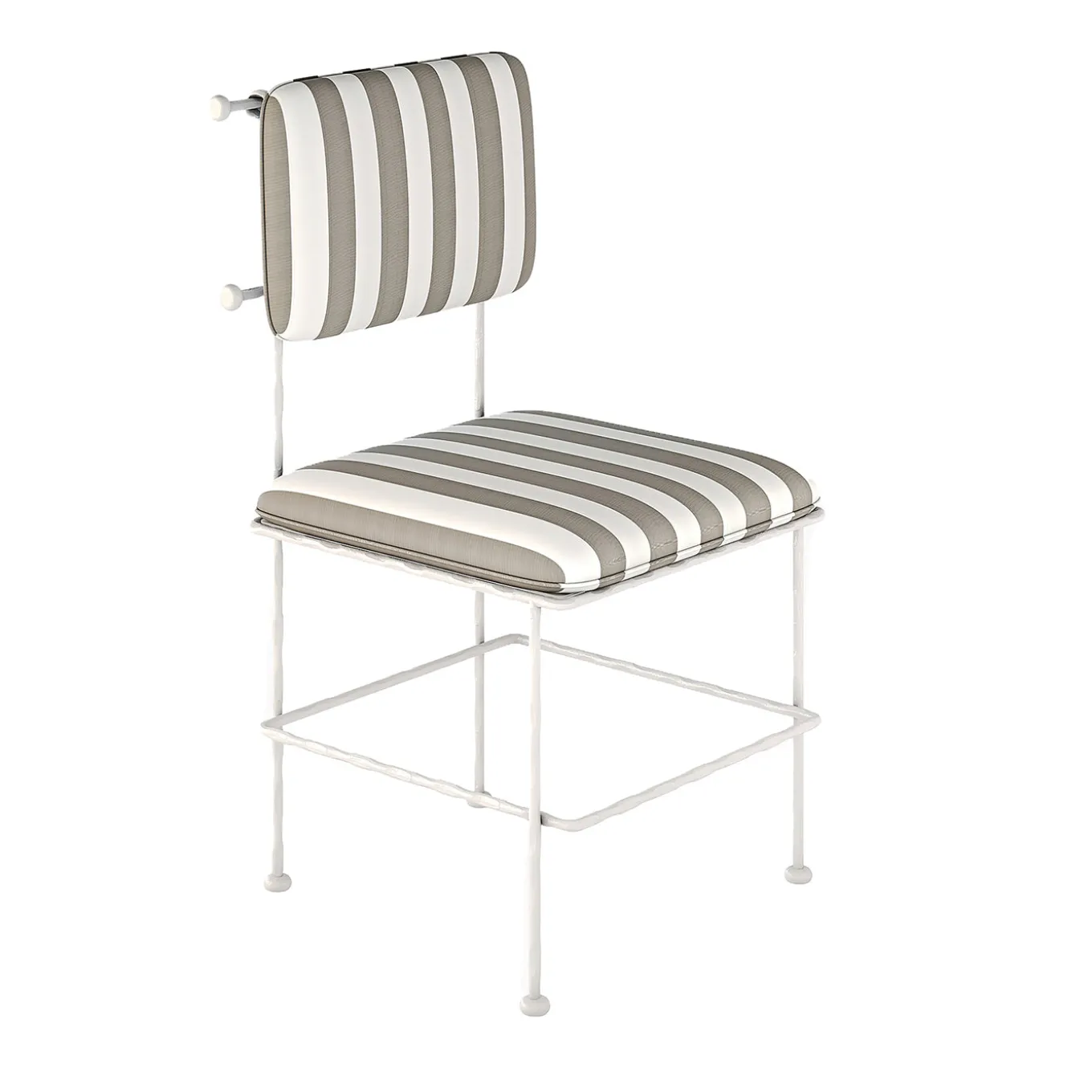 Liberty White and Gray Iron Chair with Iron Frame