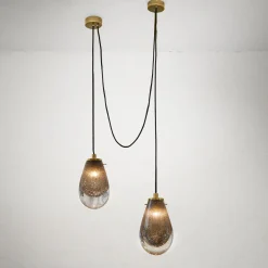 Life Is A Long Song Glass And Brass Duo Pendant Lamp