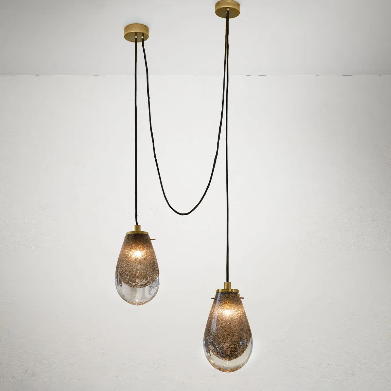 Life Is A Long Song Glass And Brass Duo Pendant Lamp