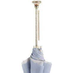 Light Blue Double Cloth Umbrella with Butterflies