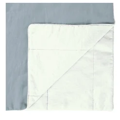 Light Blue Linen Blanket with Piping