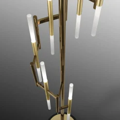 12-Light Ekle Floor Lamp in Brushed Gold with Bronze Accents