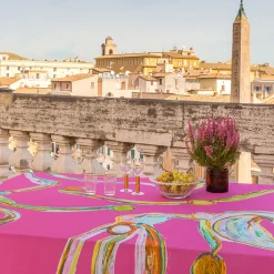 Light Flux Pink Tablecloth