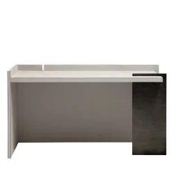 Light Gray and Bronze Geometric Desk