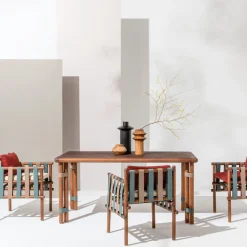 Lignes medium wood Outdoor Dining Table