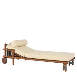 Lignes Outdoor wood sunlounger