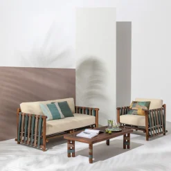 Lignes Rectangular wood Outdoor coffee table