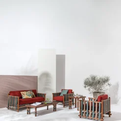 Lignes Rectangular wood Outdoor coffee table