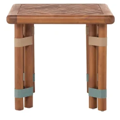 Lignes square Wood Outdoor Side Table