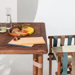 Lignes Square wood Outdoor Bistro Table