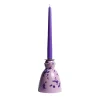 Lilac Ceramic Candlestick with 4 Scented Candles