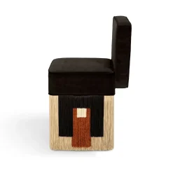 Lilli Cleo Black Velvet Chair by Lorenza Bozzoli