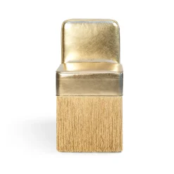 Lilli Gleaming Gold Metallic Leather with Lurex Fringes Armchair