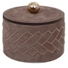 Lily Small Cylindrical Brown Box with Lid