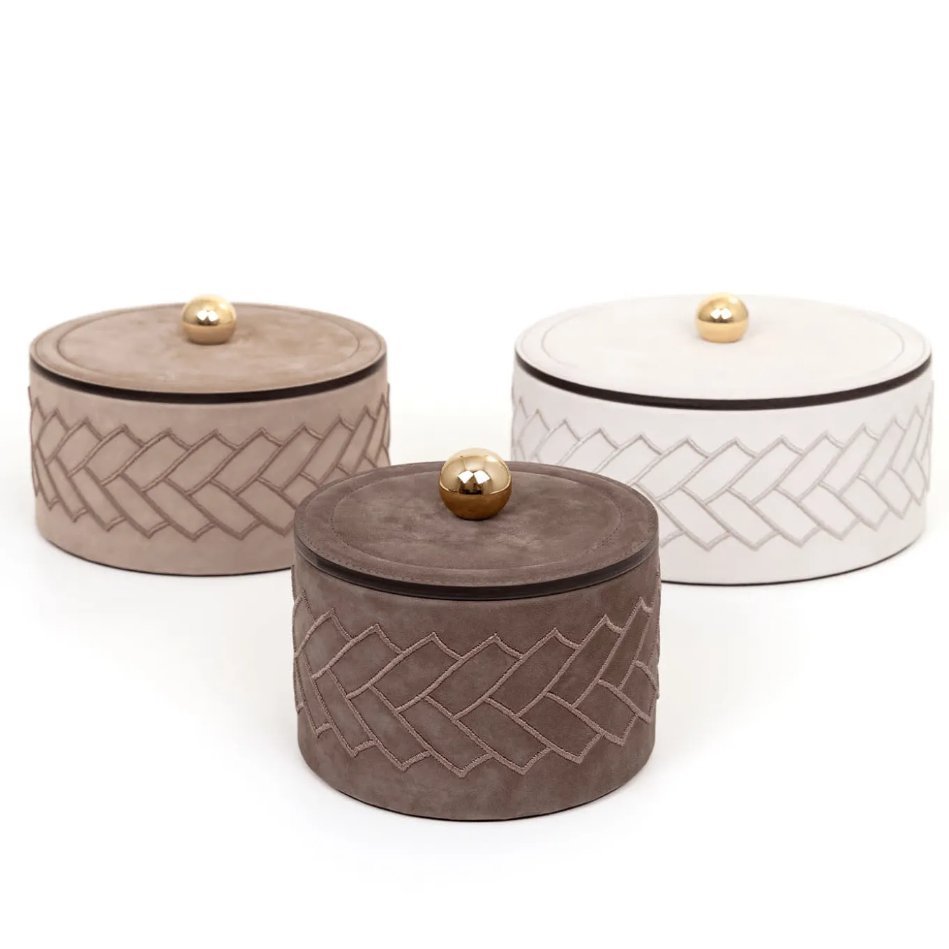 Lily Small Cylindrical Brown Box with Lid