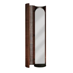 Limited Edition Carabottino Collection Walnut and Verde Alpi Marble Floor Mirror