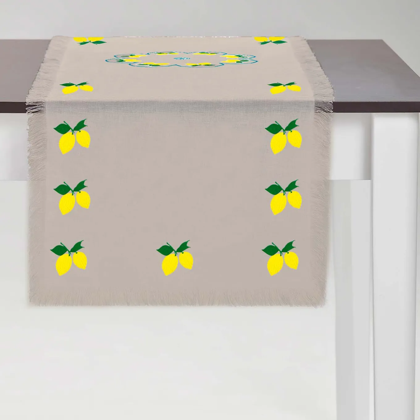 Limoni Multicolor Fringed Taupe Runner